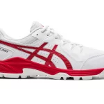 Asics Gel Peake White Electric Red RUBBER CRICKET SHOES - Image 4