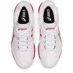 Asics Gel Peake White Electric Red RUBBER CRICKET SHOES - Image 5